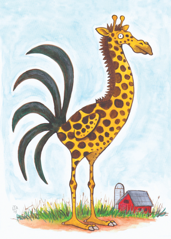 A giraffe rooster.